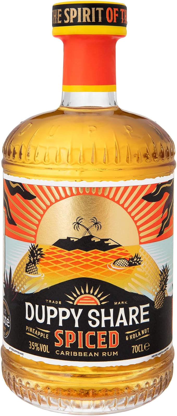 The Duppy Share Spiced - Caribbean Spirit Drink 70cl (ABV 35%) | An Award-Winning Blend of 2-Year Aged Caribbean Rums