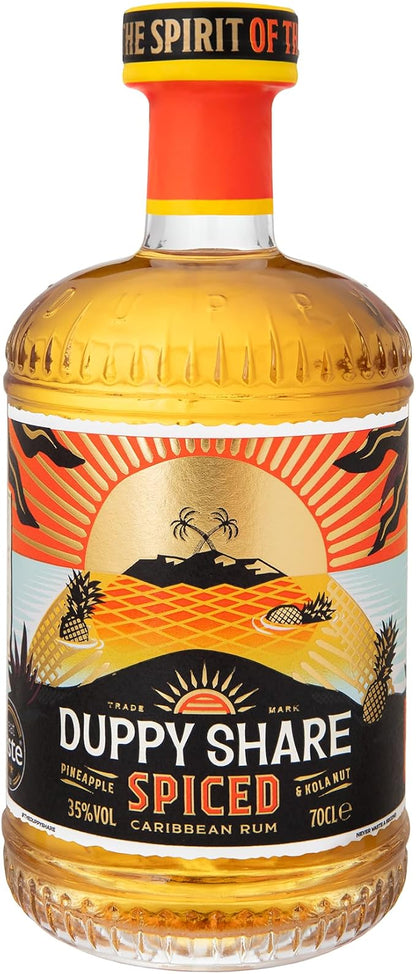 The Duppy Share Spiced - Caribbean Spirit Drink 70cl (ABV 35%) | An Award-Winning Blend of 2-Year Aged Caribbean Rums