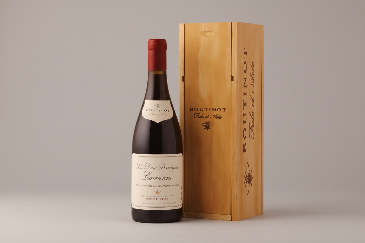 Domaine Boutinot Les Deux Barriques, AOP Cairanne (Wooden Gift Box) 2020