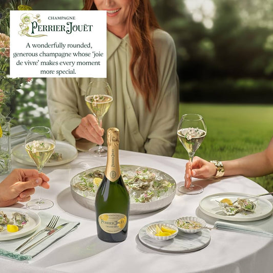 Perrier-Jouët Grand Brut Champagne, 75 cl with 2 flutes