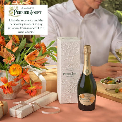 Perrier-Jouët Grand Brut Champagne, 75 cl with 2 flutes