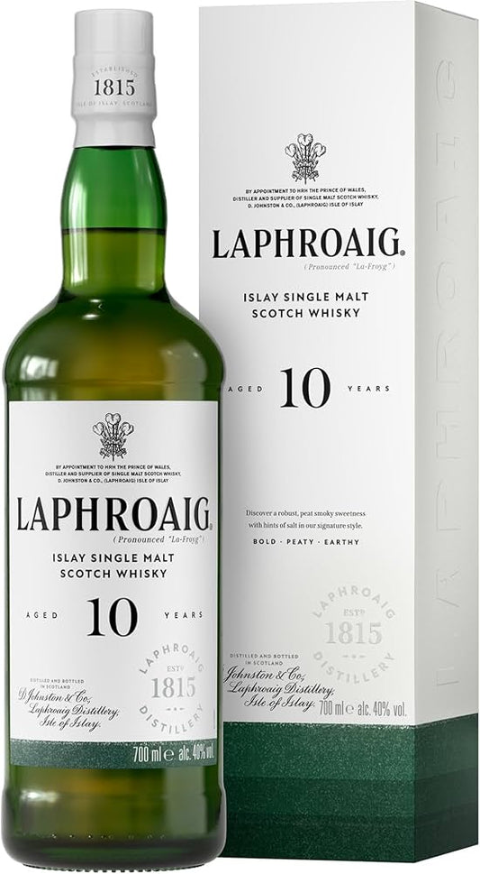 Laphroaig 10 Year Old Scotch | 40% ABV | 70 c
