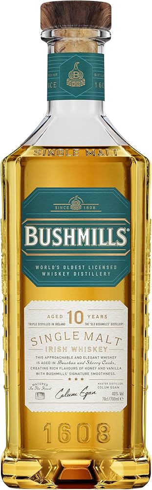 Bushmills 10 Year Old Single Malt Irish Whiskey, 70cl
