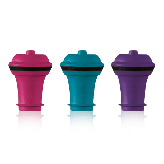 Vacu Vin Wine Stoppers 3pc Set - Blue/Pink/Purple