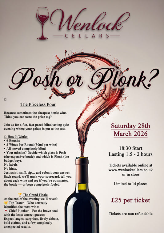 Posh or Plonk Wine Tasting Quiz Evening